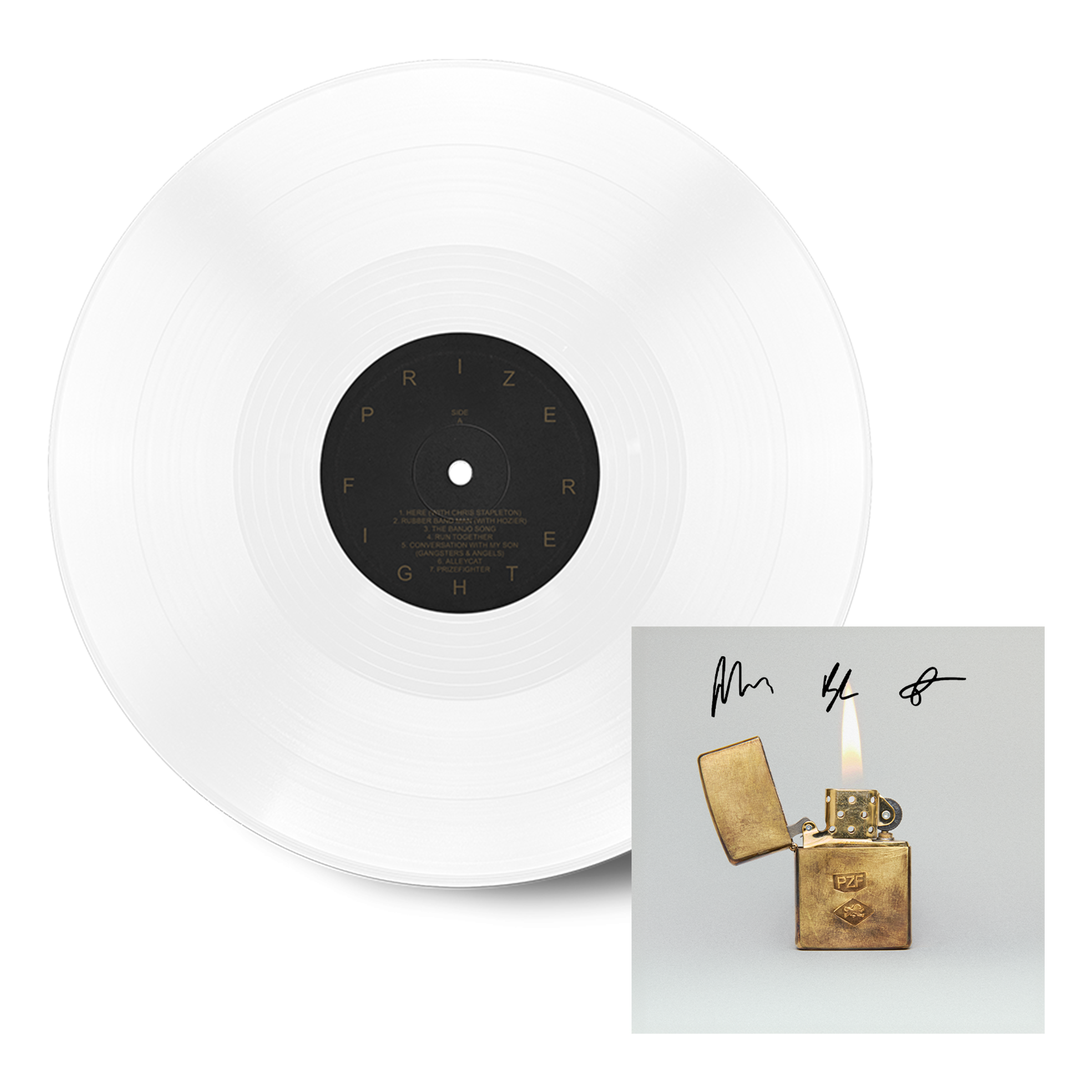 Mumford & Sons Prizefighter 'Begin Again' White Vinyl + Signed Artcard 425542